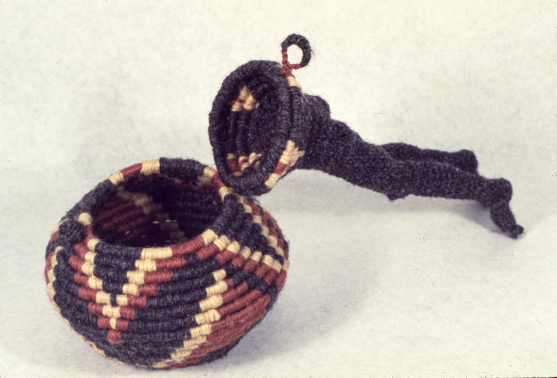Elizabeth Tuttle, Candy Dish. Coiled and Crocheted Wool. 5 x 5 x 8 inches. (Open)