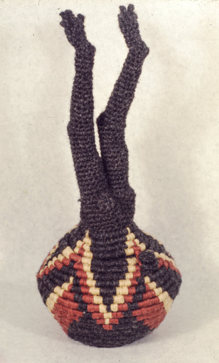 Elizabeth Tuttle, Candy Dish. Coiled and Crocheted Wool. 5 x 5 x 8 inches.