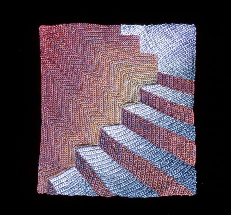 Elizabeth Tuttle, Sky Steps No.3. Crocheted cotton sewing thread 9.5 x 8.5 inches.