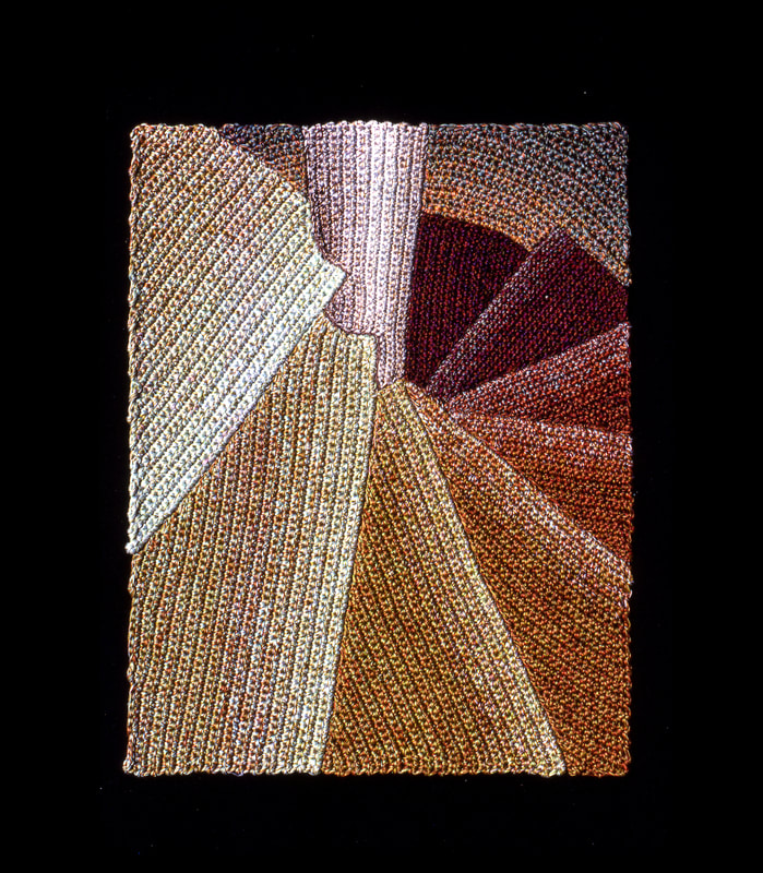Elizabeth Tuttle, Circular Steps No. 1. Crocheted cotton sewing thread. 11 x 8.5 inches.