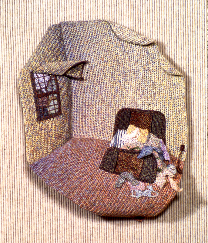 Elizabeth Tuttle, Bedroom. Crocheted cotton sewing thread with Wood support 14 x 11 x 4 inches.