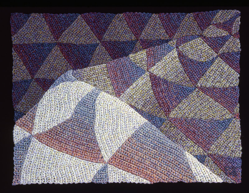 Elizabeth Tuttle, Triangulated Surface No. 2. Crocheted cotton sewing thread. 9 x 12 inches.