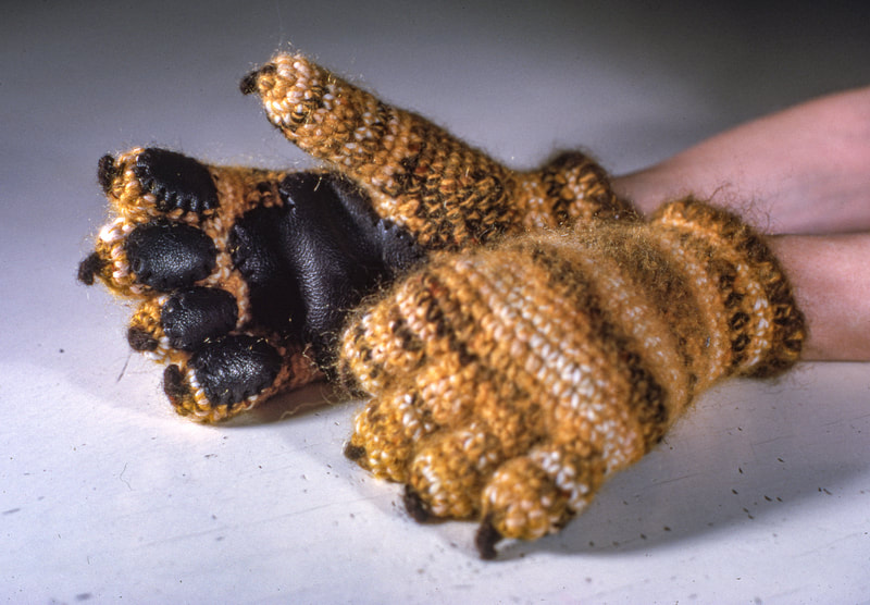 Elizabeth Tuttle, Tiger Mittens. Wool and leather.