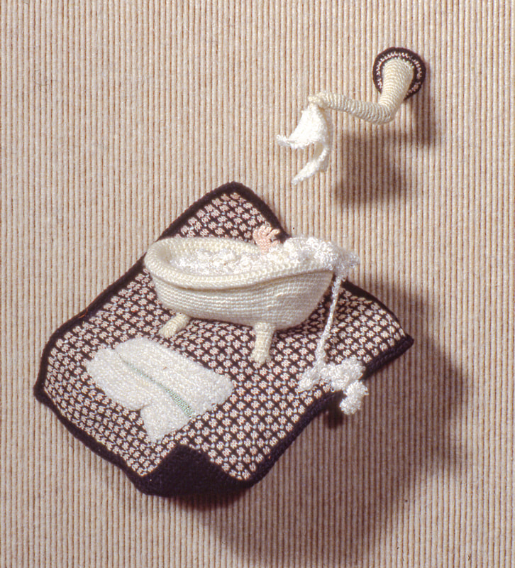 Elizabeth Tuttle, Bathroom. Crocheted and knitted cotton and rayon.