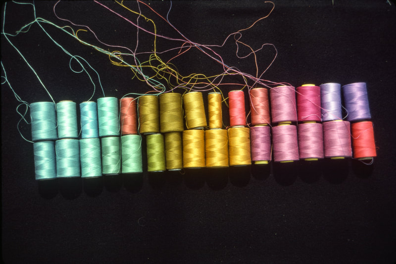 Elizabeth Tuttle, Work in Progress: cotton sewing threads for Crochet.